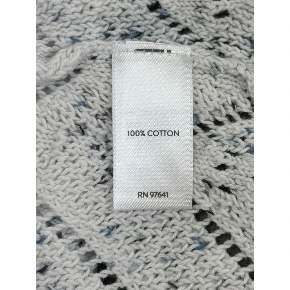J. Jill 2X‎ Soft Neutral Marled Knit Long Button Cardigan Sweater Open Weave